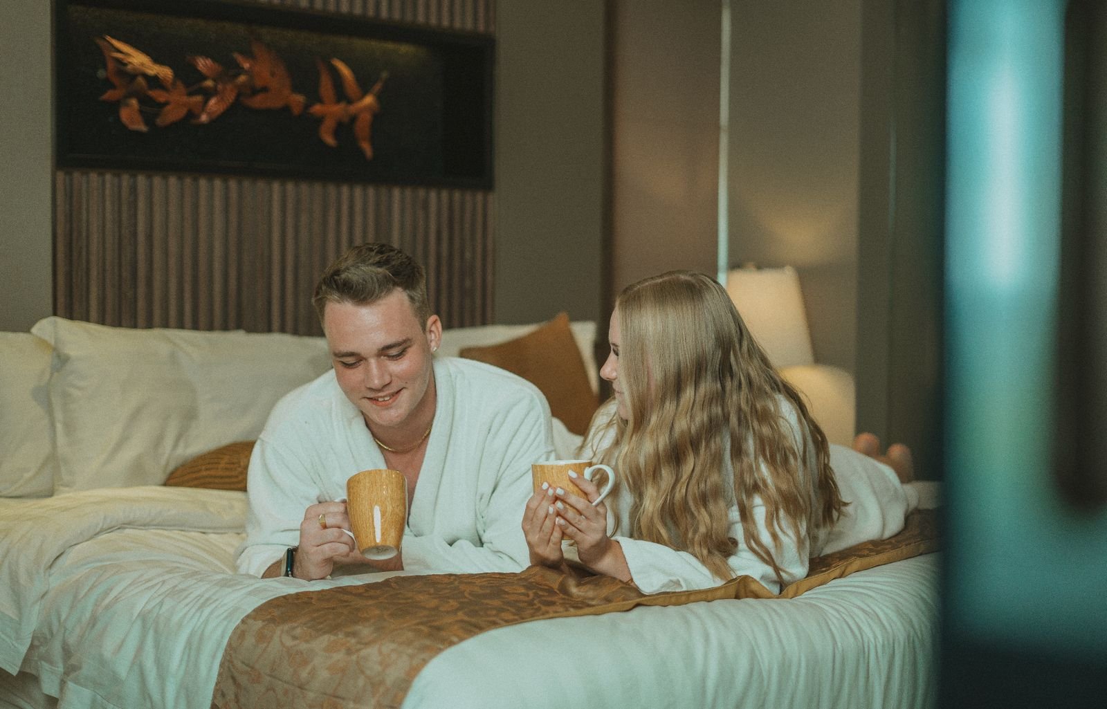 The couple enjoy coffee at The Nest Hotel Nusa Dua